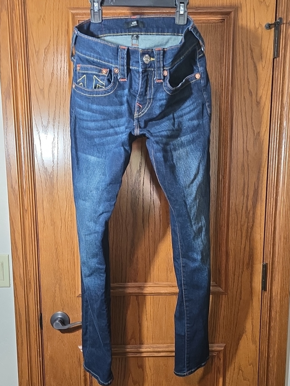 True Religion Woman's Indigo Relaxed Slim Straight Jeans